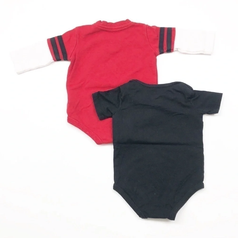Converse red long sleeve bodysuit + Air Jordan black bodysuit